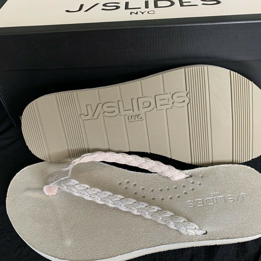 J/SLIDES NYC Nadia Leather Flip Flop Sandals Size